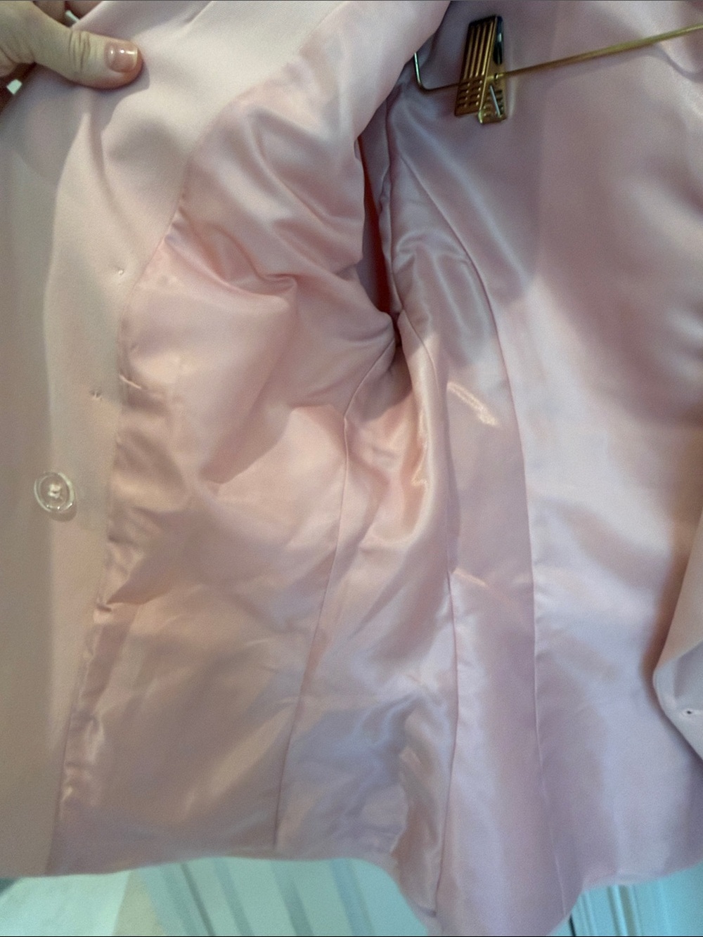 Rachel Parcell Double-Breasted Pink Blazer with Gold Buttons - Picture 5 of 7